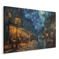 Leinwandbild - Paris street – a painting inspired by Vincent van Goghs style