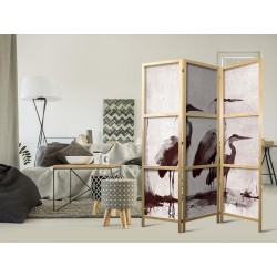 Japanischer Paravent - Herons painted with ink