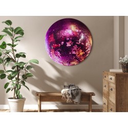 Rundes Bild - Magenta disco ball