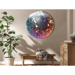 Rundes Bild - Silver disco ball