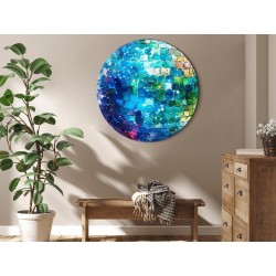 Rundes Bild - Turquoise disco ball
