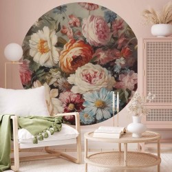 Runde Fototapete - The scent of garden flowers