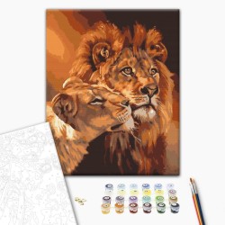 Malen nach Zahlen - Lion love