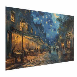 Poster - Paris street – a painting inspired by Vincent van Goghs style