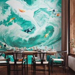 Fototapete - Fish and waves