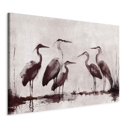 Wandbild XXL - Herons painted with ink