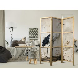 Japanischer Paravent - Birds from an old engraving - vintage-style illustration depicting a heron and a crane