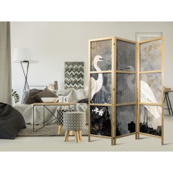 Japanischer Paravent - Herons and cherry blossoms - oriental-style illustration depicting birds