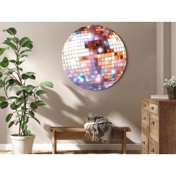 Rundes Bild - Rose gold disco ball