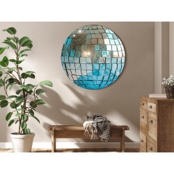 Rundes Bild - Sky blue disco ball