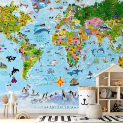Fototapete - World Map for Kids