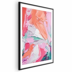 Poster - Pink Palette - vibrant shades of pink, orange, and green on canvas