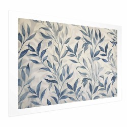 Poster - Delicate Botanical Motif with Blue Leaves