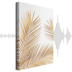 Leinwandbild - Golden Palm Leaves (1 Part) Vertical