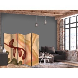 Paravent - Worn Figures - Shapes in Lime Wash Technique in Warm Colors