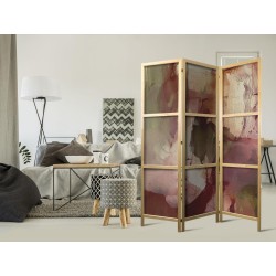 Japanischer Paravent - Rose Abstraction - Spilled Watercolor Paint in Spring Colors