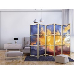 Japanischer Paravent - Beautiful Sunset - Clouds in Warm Shades