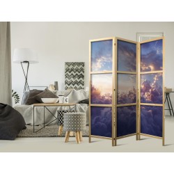 Japanischer Paravent - The Sun in Hiding: The Golden Face of the Sky Over a Cloudy Sea