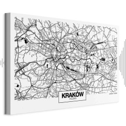 Leinwandbild - City Plan: Krakow (1 Part) Wide
