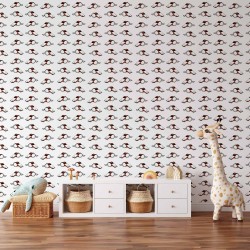 Tapete - Soccer Whistles - Black and white with red accents on a white background