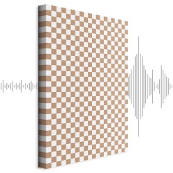 Leinwandbild - Checkerboard Pattern - Brown-White Grid with a Subtle Noise