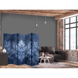 Paravent - Ornament in Blue and Cool Colors Dark Blue Decoration