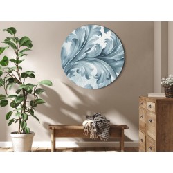 Rundes Bild - Stone Baroque Ornaments in Light Shades of Gray-Blue