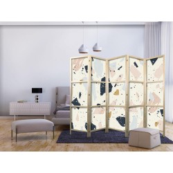 Japanischer Paravent - Terrazzo with Large - Scaled Stones in Muted Colors