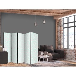 Paravent - Minimalist Fish - Fishes With Grey Dots Against a Crystal Sheet of Water in Mint Green Colors