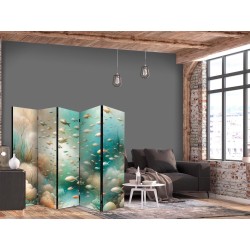 Paravent - Spectacular Underwater Landscape - Fish in an Underwater World in Turquoise Blue Beige and Delicate Orange Co