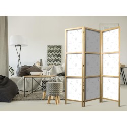 Japanischer Paravent - Watercolor - Airplanes and Balloons Painted on a White Sky Background