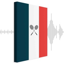 Leinwandbild - Black Badminton Rackets Against the Backdrop of the French Flag