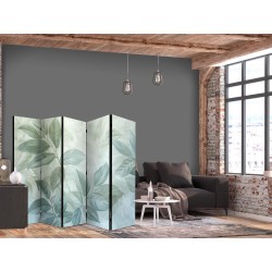 Paravent - Large Leaves in Green-Mint Shades - Botanical Motif