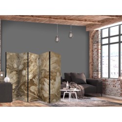 Paravent - Carved Floral Ornaments in Soft Sepia and Brown Tones