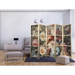 Japanischer Paravent - Scent of Nature - Beautiful Garden Flowers in Pastel Colors