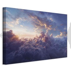 Leinwandbild - The Sun in Hiding: The Golden Face of the Sky Over a Cloudy Sea