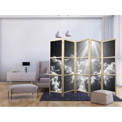 Japanischer Paravent - Hope in the Clouds: Inspiring Rays of the Sun – Awaken Emotions