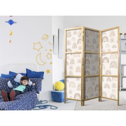 Japanischer Paravent - Spring - Pastel Rainbows on a Rainy Day with Hearts