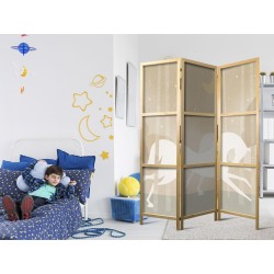 Japanischer Paravent - Moonlit Steeds - Horses galloping among trees on a starry night