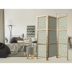 Japanischer Paravent - Giraffe Pattern - Animal Pattern in Turquoise Spots on a Light Background