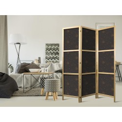 Japanischer Paravent - Night Sky - Artistic Composition of Suns and Planets on a Black Background