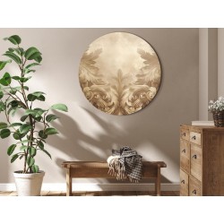 Rundes Bild - Carved Baroque Ornaments Rich Composition in Sepia Colors