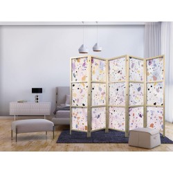 Japanischer Paravent - Confetti-Style Terrazzo - Purple-Pink - Colorful Pattern