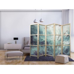 Japanischer Paravent - Three Schools of Fish - Fish in Muted Colors Swimming in Groups in Oceanic Depths