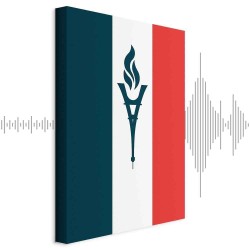 Leinwandbild - Torch Against the Backdrop of the French Flag