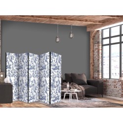 Paravent - Rome and Botany - Blue Pattern with a Greek and Plant Motif