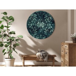 Rundes Bild - Oriental Pattern Carpet: Emerald Ornaments and Worn Patterns