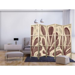 Japanischer Paravent - Waving Leaves - Irregular Plant Shapes in the Style of Matisse