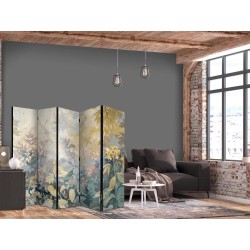 Paravent - Tapestry Pattern With Meadow and Flowers - Kilim With Spring Motif