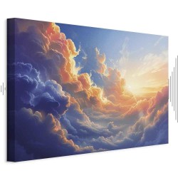 Leinwandbild - Sunset Over a Cloudy Sea: A Wonderful Symphony of Colors